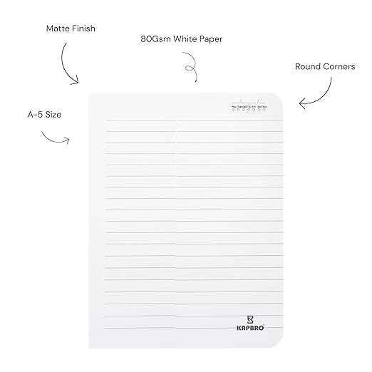 A5, Easy to Carry Plain & Ruled notebooks for Everyone Set of 4 (Purple Hearts Cover Design)