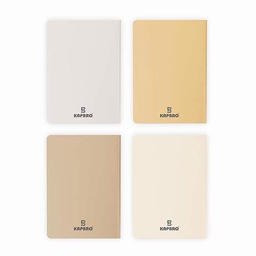 A5, Easy to Carry Plain & Ruled notebooks for Everyone Set of 4 (Animals Cover Design)