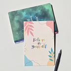 A5, Easy to Carry Plain & Ruled notebooks for Everyone Set of 4 (Motivational Cover Design)
