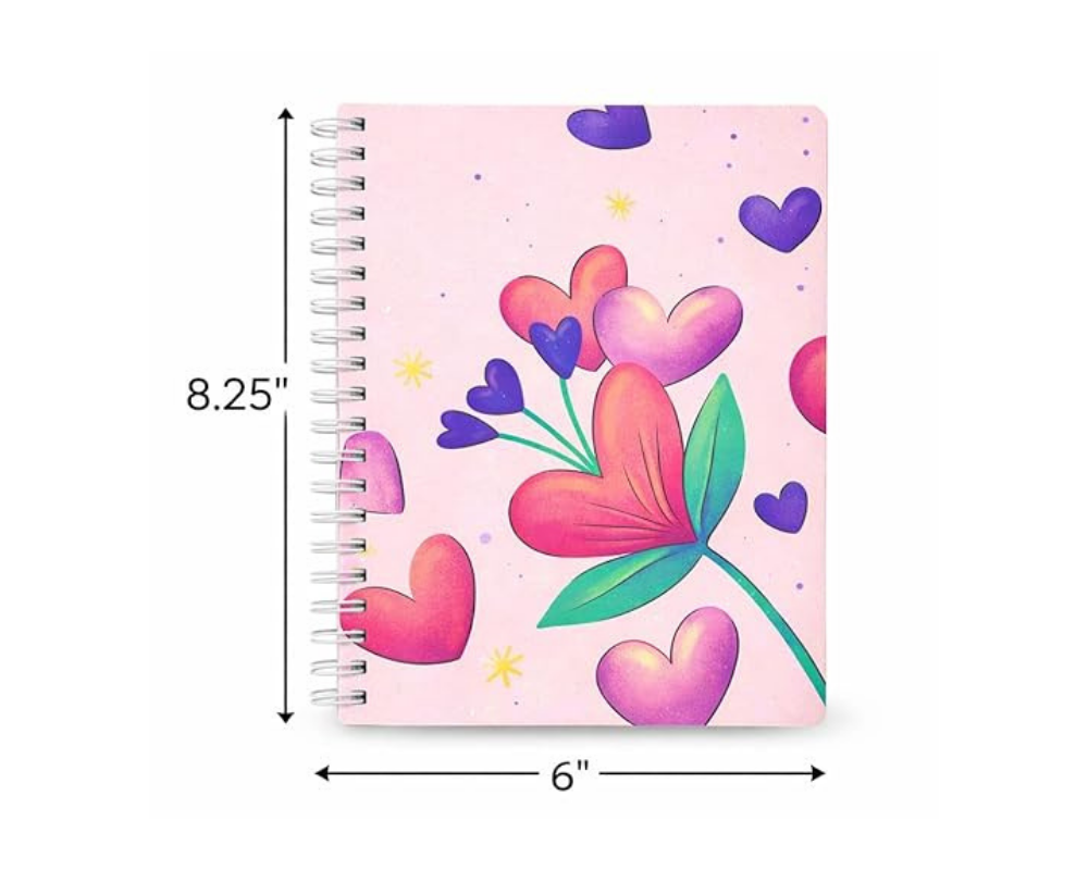 A5 Heart-Themed Spiral Notebook (Valentine Collection)