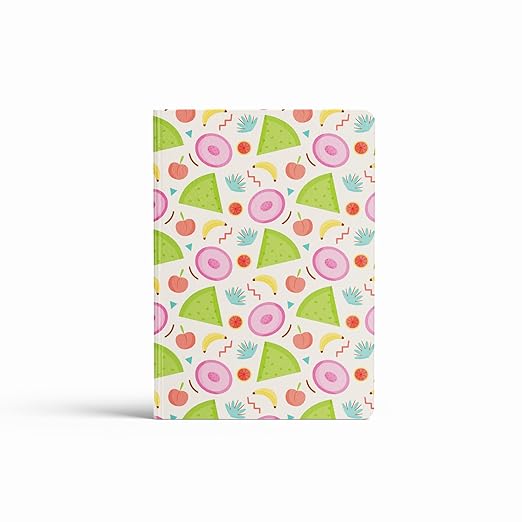 A5, Easy to Carry Plain & Ruled notebooks for Everyone Set of 4 (Fruit Cover Design)