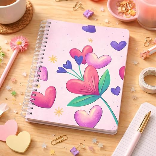 A5 Heart-Themed Spiral Notebook (Valentine Collection) Main image