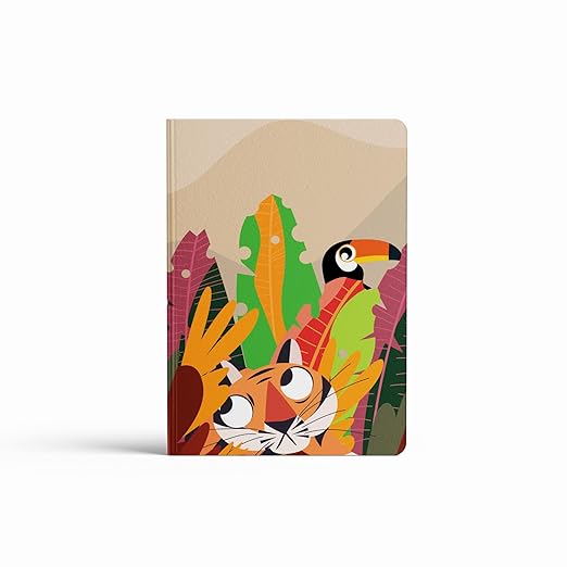 A5, Easy to Carry Plain & Ruled notebooks for Everyone Set of 4 (Animals Cover Design)