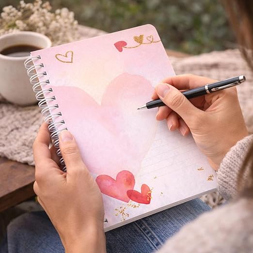 A5 Heart-Themed Spiral Notebook (Valentine Collection)