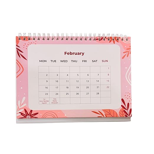 2026 Desk Calendar with Indian Holidays & Special Days