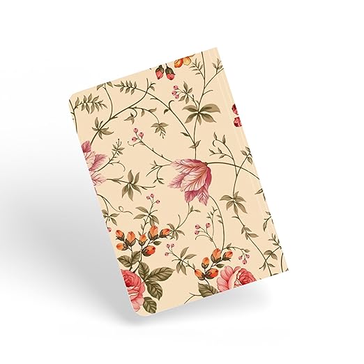 A5, Easy to Carry Plain & Ruled notebooks for Everyone Set of 4 (Floral Cover Design)
