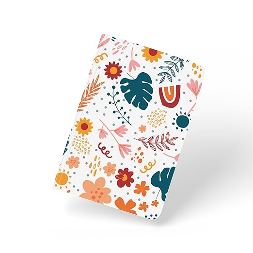 A5, Easy to Carry Plain & Ruled notebooks for Everyone Set of 4 (Floral Cover Design)