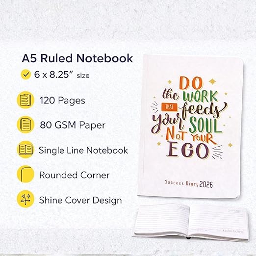 A5 Ruled Notebook (Work Feeds Soul)