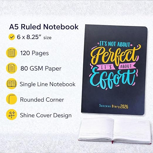 A5 Ruled Notebook(Not Perfect But Effort)